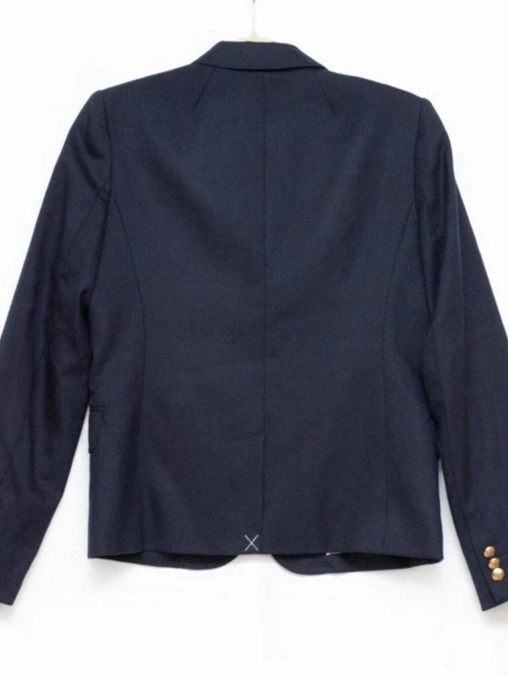 New w/ Tag  J.Crew Wool Navy Schoolboy Blazer Gold Crest Button Striped Lining 6 - Picture 3 of 8